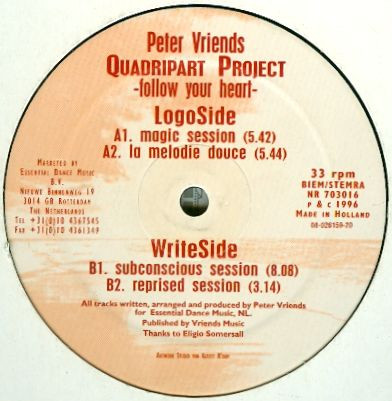 Peter Vriends, Quadripart Project – Follow Your Heart (1996, Vinyl