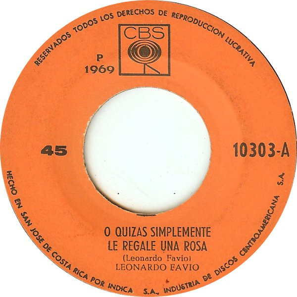 Desmantelar Arcaico Apuesta Leonardo Favio – O Quizas Simplemente Le Regale Una Rosa (1969, Vinyl) -  Discogs