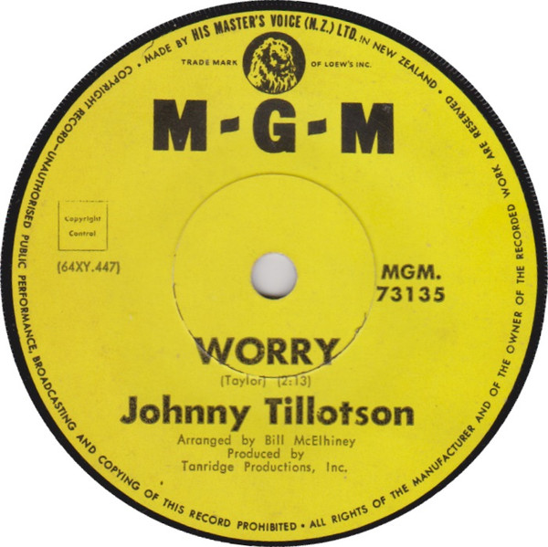 last ned album Johnny Tillotson - Worry