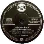 Cover of Jailhouse Rock / Treat Me Nice, 1957, Shellac