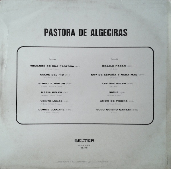 last ned album Pastora De Algeciras - Pastora De Algeciras