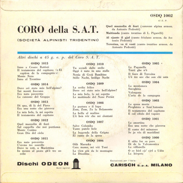 Album herunterladen Coro Della SAT - Quel Mazzolin Di Fiori