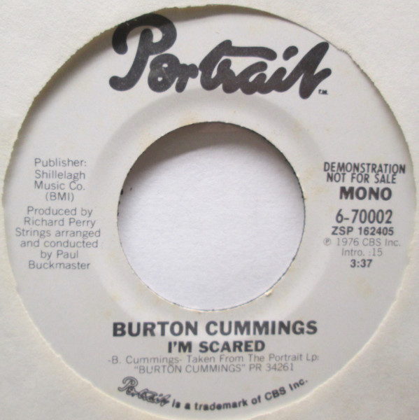 Burton Cummings I m Scared 1976 Vinyl Discogs