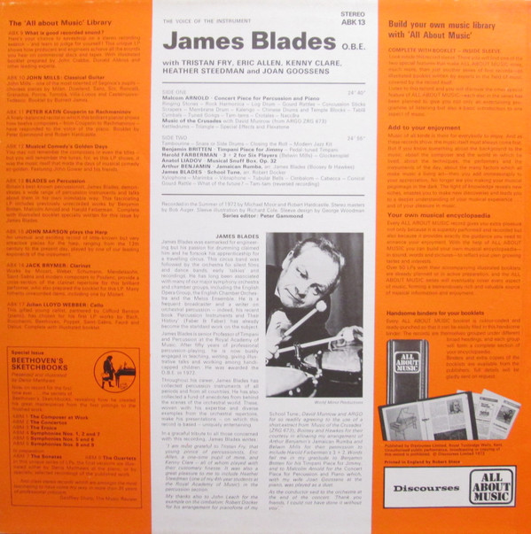 James Blades - Blades On Percussion | Discourses/All About Music (ABK13) - 2