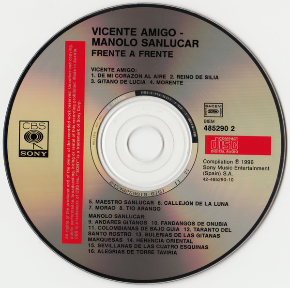 lataa albumi Vicente Amigo, Manolo Sanlúcar - Frente A Frente