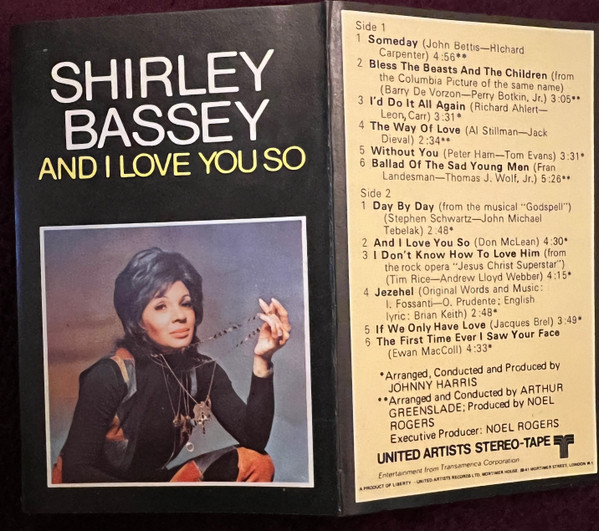 Shirley Bassey – And I Love You So (1972, Cassette) - Discogs