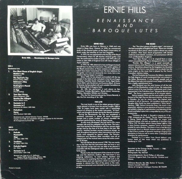 last ned album Ernie Hills - Renaissance And Baroque Lutes