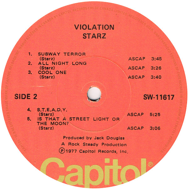 Starz - Violation | Capitol Records (SW-11617) - 4