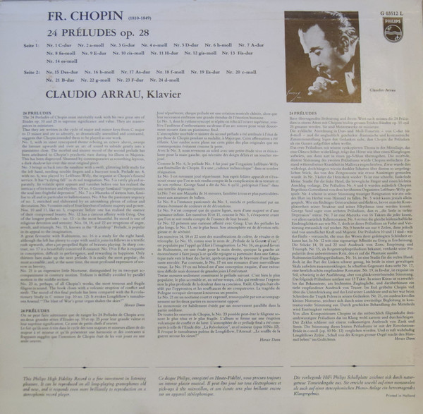 descargar álbum Chopin Claudio Arrau - 24 Préludes Op 28