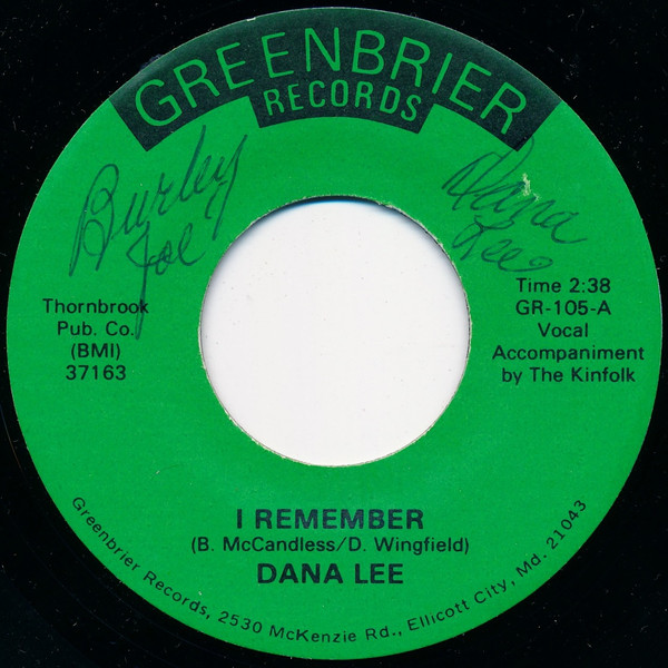 Dana Lee / Burley Joe – I Remember (Vinyl) - Discogs