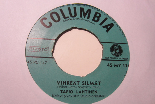 Tapio Lahtinen – Silmiesi Meri / Vihreät Silmät (1964, Vinyl) - Discogs