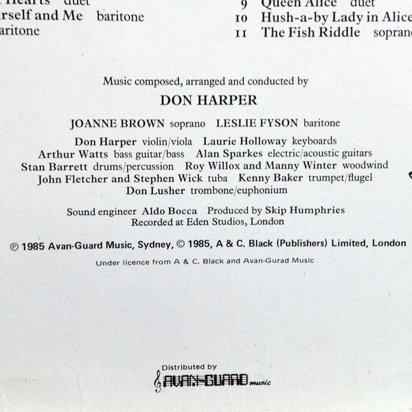 Album herunterladen Lewis Carroll, Don Harper , Joanne Brown, Leslie Fyson - Songs From Alice