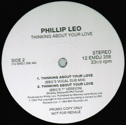 Phillip Leo - Thinking About Your Love | EMI United Kingdom (12EMDJ 358) - 3