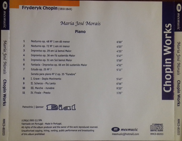 ladda ner album Maria José Morais - Chopin Works Piano