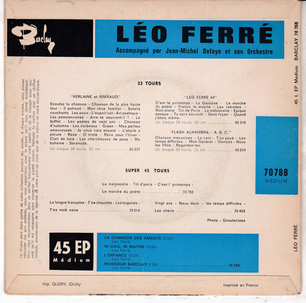 baixar álbum Léo Ferré - Ni Dieu Ni Maître