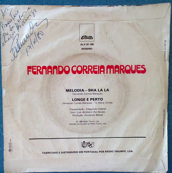 baixar álbum Fernando Correia Marques - Melodia Sha La La Longe E Perto