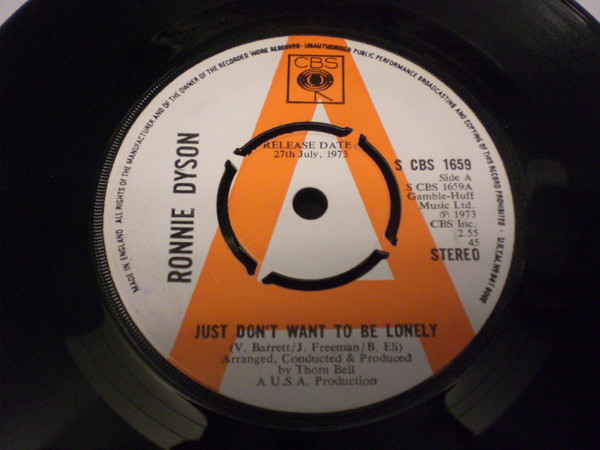 Ronnie Dyson - Just Don't Want To Be Lonely / Point Of No Return