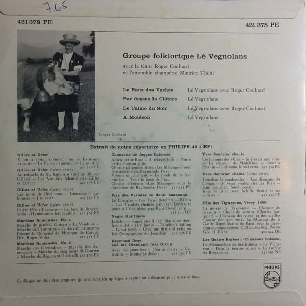 lataa albumi Lé Vegnolans avec Roger Cochard et Maurice Thöni - Lé Vegnolans avec Roger Cochard