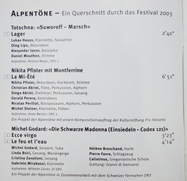baixar álbum Various - Alpentöne Ein Querschnitt Durch Das Festival 03