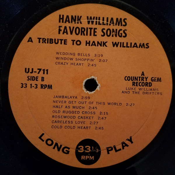 Album herunterladen Luke Williams And The Drifters - Hank Williams Favorite Songs A Tribute To Hank Williams