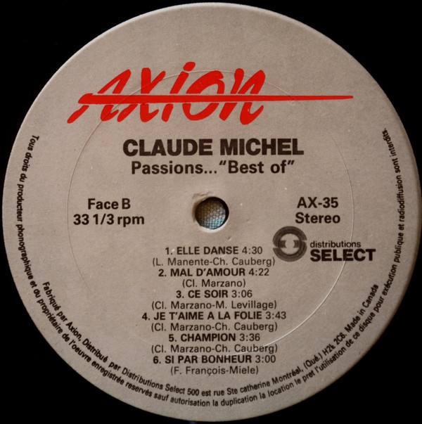 lataa albumi Claude Michel - Best Of Passions