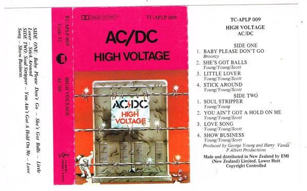 billedtekst Delegeret sollys AC/DC – High Voltage (1981, Cassette) - Discogs