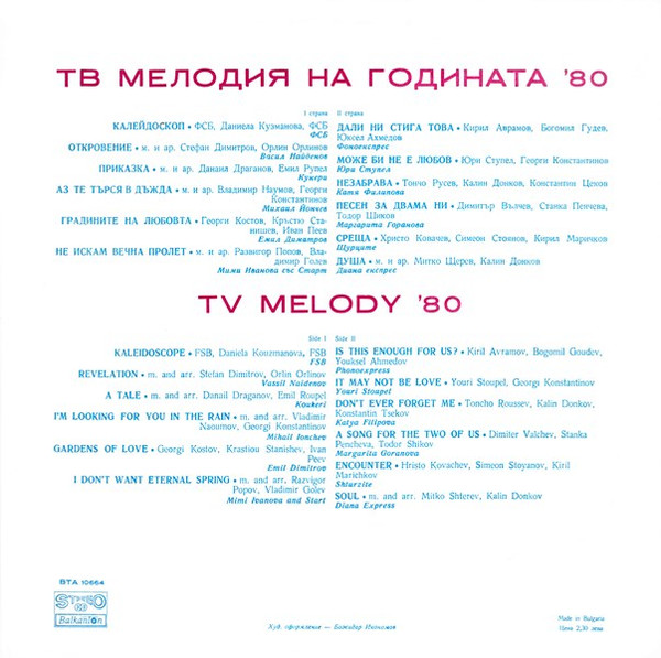 last ned album Various - Мелодия 80 TV Melody 80