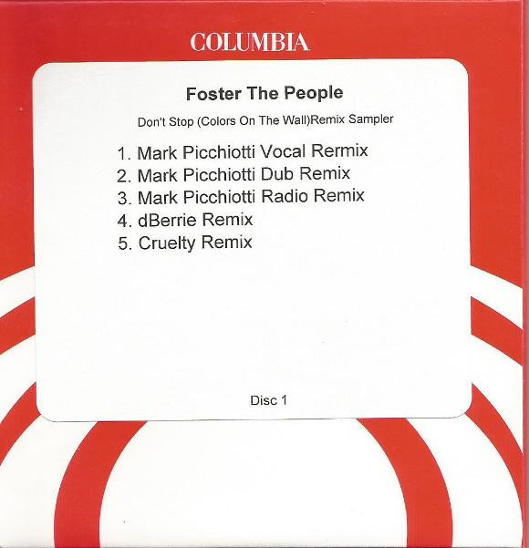 baixar álbum Foster The People - Dont Stop Color On The Walls Remix Sampler Disc 1