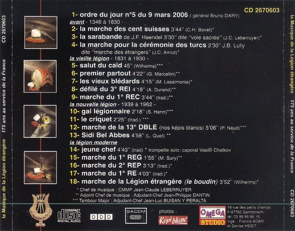 descargar álbum Musique De La Légion Étrangère - 175 Ans Au Service De La France