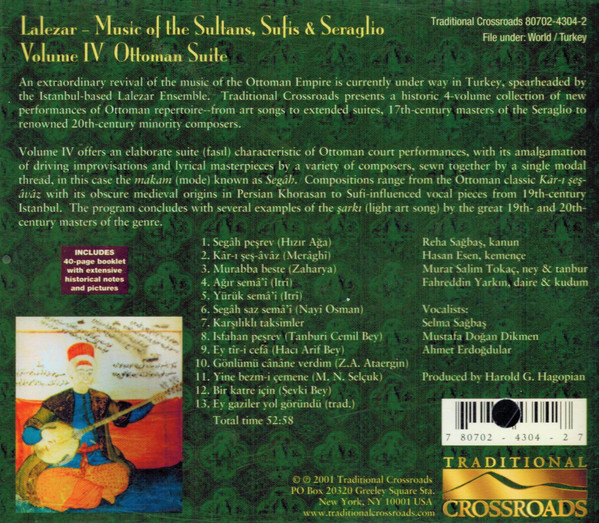 descargar álbum Lalezar - Music Of The Sultans Sufis Seraglio Volume IV Ottoman Suite