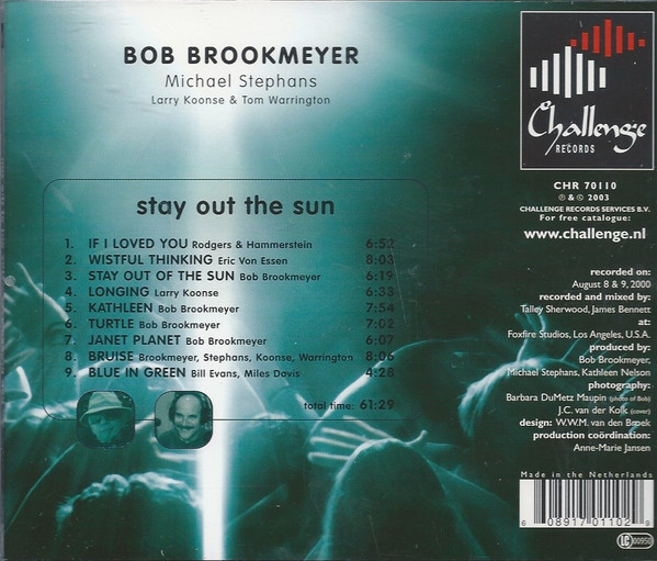last ned album Bob Brookmeyer, Michael Stephans, Larry Koonse & Tom Warrington - Stay Out Of The Sun