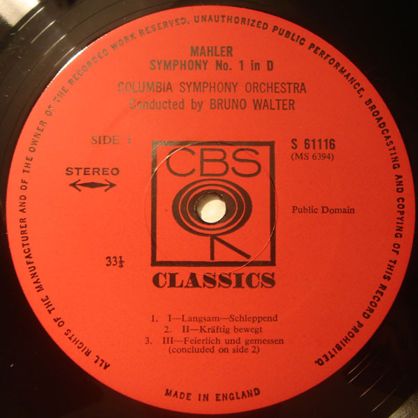 ladda ner album Mahler, Columbia Symphony Orchestra Bruno Walter - Symphony No 1