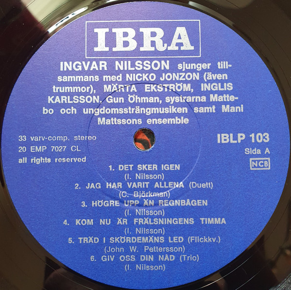 télécharger l'album Ingvar Nilsson, Nicko Jonzon, IngLis Carlsson, Märta Ekström - Det Sker Igen