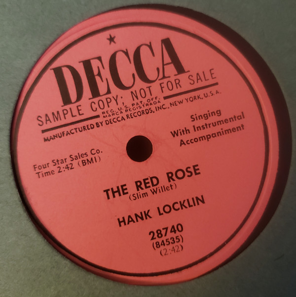télécharger l'album Hank Locklin - I Cant Run Away The Red Rose