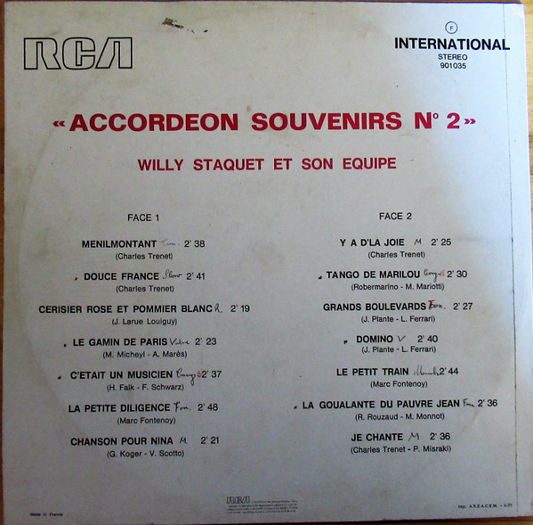 lataa albumi Willy Staquet - Accordeon Souvenirs N 2