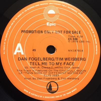 Dan Fogelberg / Tim Weisberg - Tell Me To My Face | Releases | Discogs