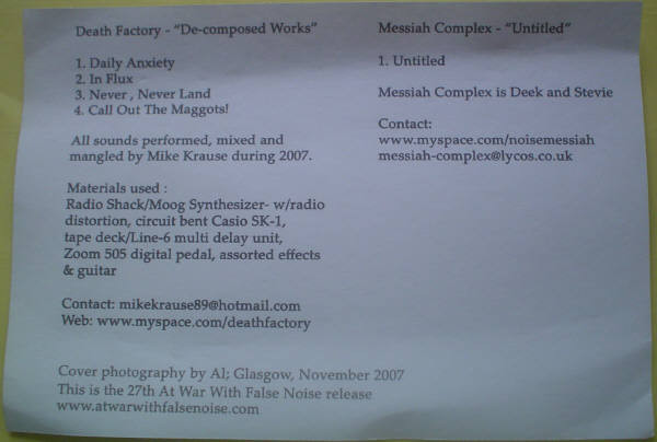 télécharger l'album Death Factory Messiah Complex - Death Factory Messiah Complex