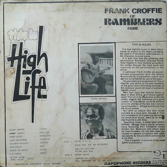 last ned album Frank Croffie Of Ramblers Fame - This Is Highlife Vol 2