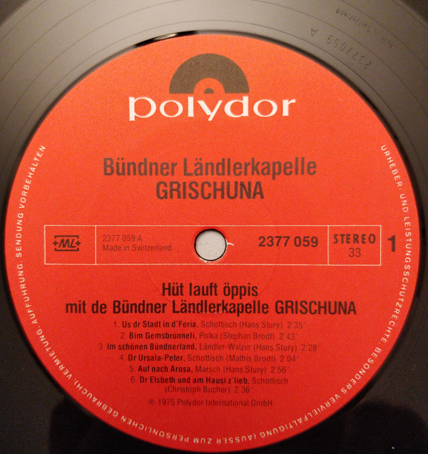 Album herunterladen Bündner Ländlerkapelle Grischuna - Hüt Lauft Öppis Mit De Bündner Ländlerkapelle Grischuna
