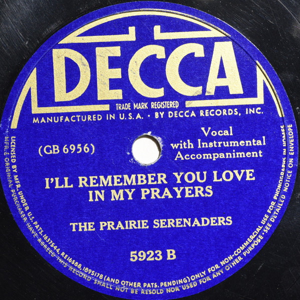Album herunterladen The Prairie Serenaders - Im The Last Of The Texas Rangers Ill Remember You Love In My Prayers