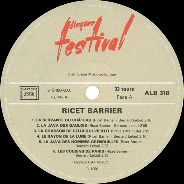 Ricet Barrier - Album 2 Disques | Disques Festival (ALB 318) - 5