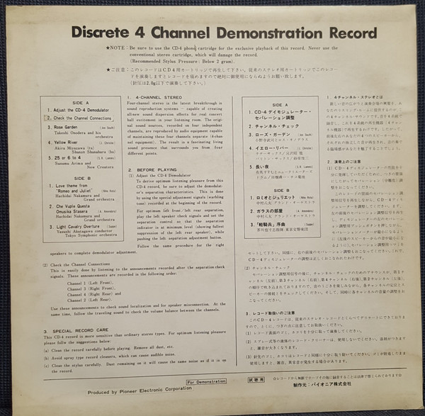 ladda ner album Various - Pioneer CD 4 Discrete 4 Channel Demonstration Record