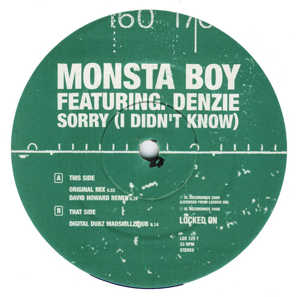 Monsta Boy Featuring. Denzie – Sorry (I Didn't Know) (2000, Vinyl