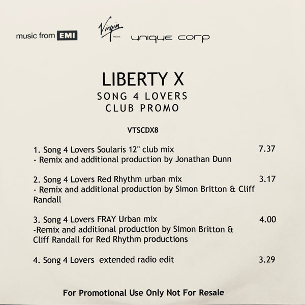 Liberty X – Song 4 Lovers (2005, CD) - Discogs