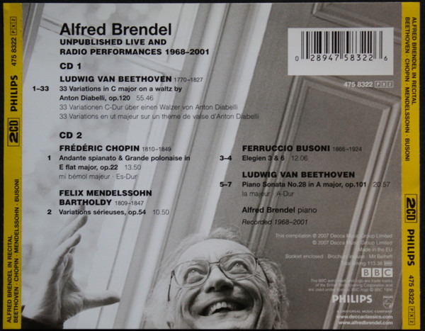 descargar álbum Alfred Brendel - Previously Unpublished Live Radio Performances 1968 2001
