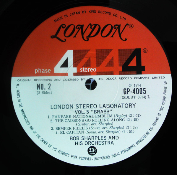 télécharger l'album Bob Sharples - London Stereo Laboratory Vol5 Brass