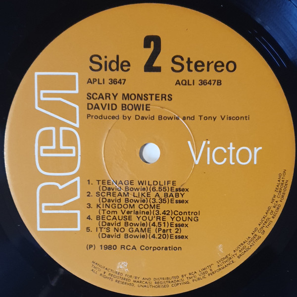 David Bowie - Scary Monsters | RCA Victor (APL1 3647) - 4