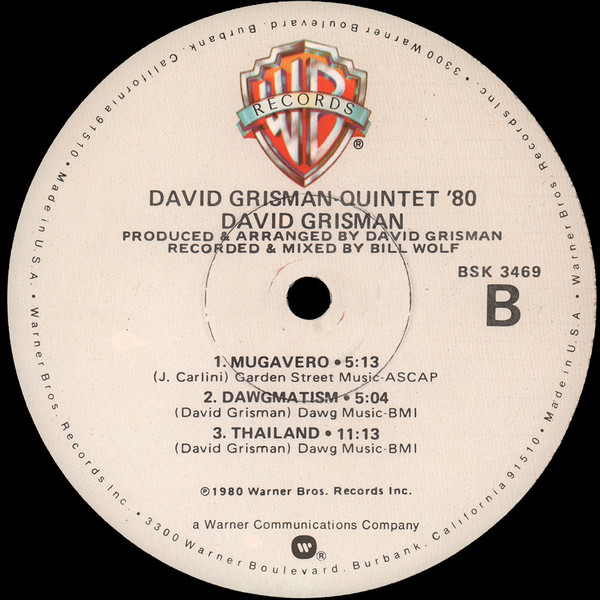 David Grisman - Quintet '80 | Warner Bros. Records (BSK 3469) - 4