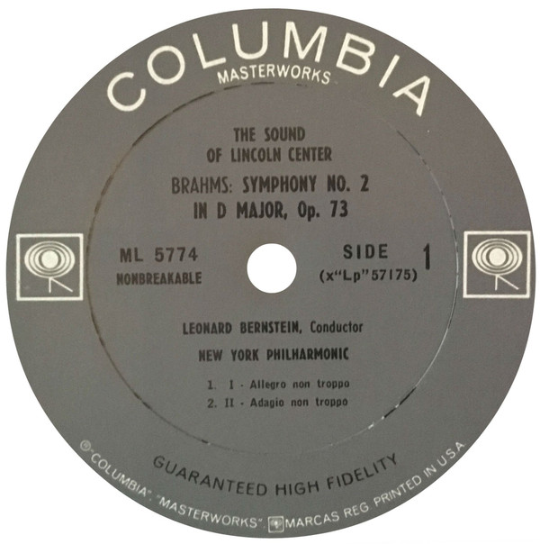 Album herunterladen Brahms Leonard Bernstein New York Philharmonic - Brahms Symphony No 2 In D