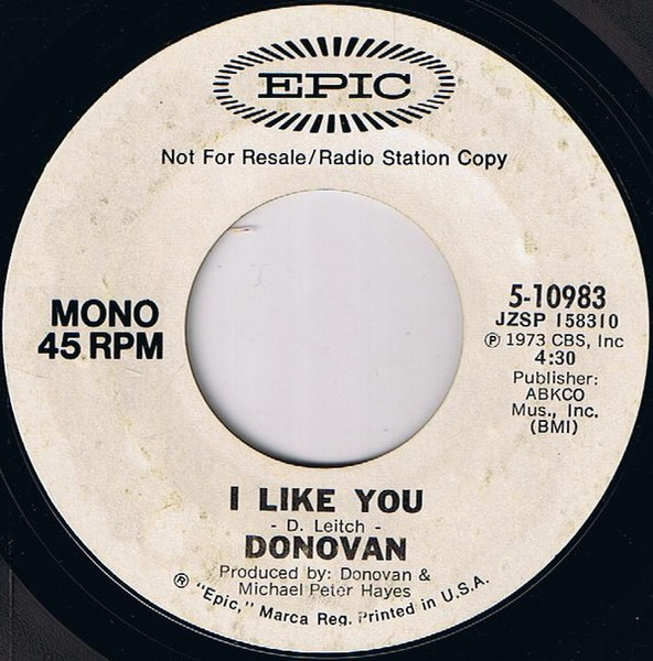 Donovan – I Like You (1973, Vinyl) - Discogs